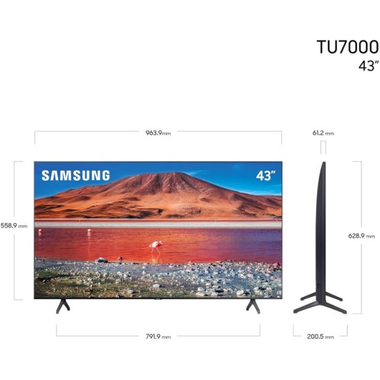 Samsung 43" Crystal UHD 4K Smart TV - UN43TU7000 - Open Box